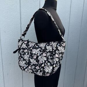 ☆ Black Floral Vera Bradley Handbag Purse  (3A- DM)